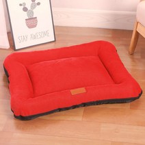 핑크팝콘 부드러운 코르드 애견 사각 마약 방석, 버건디