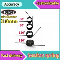 10 Pcs 와이어 직경 0.8mm 3/6/9 코일 스프링 스틸 V-스프링 비틀림 작은 비틀림 스프링 머리핀 스프링 180/120/90/60 학위, 0.8mm(180 degrees), 4.0mm(10pcs), 4.8mm(6 laps )