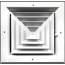 Air Flow Decor 15.2cm x 15.2cm HVAC 벤트 커버 | 4방향 공급 그릴 알루미늄 스퀘어 천장 디퓨저 | 측벽/천장 레지스터 벤트 덕트 커버 | 댐퍼 블