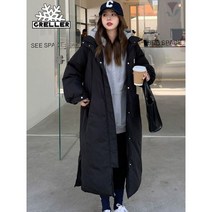 GRELLER 여성 재킷 후드 파카 캐주얼 겨울 코트 코튼 패딩 롱 오버사이즈 아웃웨어
