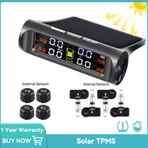 한국 타이어 교체 셀프 가성비 호환 태양열 tpms 타이어 압력 센서 4 휠 내부 외부, 내부 센서, 1개