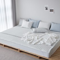 시원한 여름 시어서커 세레나 패밀리 침대 패드 겸 카페트, 세레나_아이보리