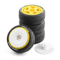 1/10 RC 랠리 온로드 레이싱 타미야 TT02 XV01 HSP 94123 HPI 교쇼 wltoys용 65mm 플라스틱 휠 림 고무 타, 19 2 B yellow