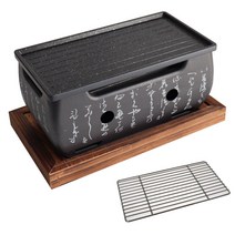 디씨키친 일본식 직사각미니화로 그릴세트 석쇠포함 개인 가정용, 1개, 선택01_나혼자 직사각 미니화로풀세트+그릴