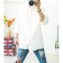 남자필수기본템 여름 7부셔츠 린넨남방 빅사이즈셔츠