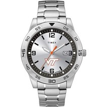 Timex Tribute 남성용 Citation 42mm 쿼츠 시계 스테인리스 스틸 스트랩 포함 Auburn Tigers 시계