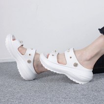 슈레나 여성용 퀸 EVA 키높이 통굽 아쿠아 젤리 샌들 슬리퍼 6cm