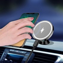 대쉬보드 거치대 삼성 샤오미 폴드3 아이폰 13 12 11 차량용 호환 무선충전기 스파크 카니발 쏘렌토 미니쿠퍼 핸드폰 차량용 무선 충전기 브래킷 마그네틱 회전식 대시보드 거치대, 백색 페이스트 Type-c