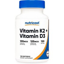 유기농비타민d 액상 임산부 어린이비타민d Nutricost 비타민 K2MK7100mcg D35000IU 120 소프트젤 글루텐 프리 비 GMO, 단일수량, 단일개당 용량/중량/정