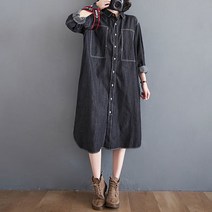 L.ONLINE SHOP4050대 미시룩 중년여성 빅사이즈 청데님 셔츠 원피스 원피스 하객룩 트위드원피스 쉬폰원피스 뷔스티에원피스