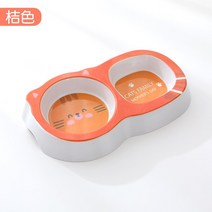 예쁜 그릇 집들이 선물귀여운 애완 동물 더블 그릇 고양이 강아지 음식 마시는 트레이 피더 개 먹이 PP 용, 03 주황색