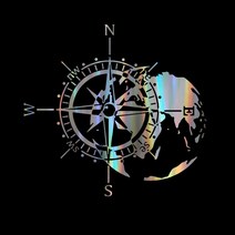 캠핑카악세서리 캠핑카용품 camper rv compass world map car truck decal explore 모험 시간 여행 4x4, 초록, 50cm