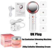 3in 1 초음파 고주파 마사지기 지방 연소 슬리밍 셀룰라이트 기계 크림 EMS 바디 마사지기, 10 UK Cream NO박스