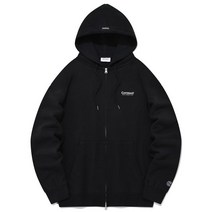 커버낫 [Covernat] 스몰 어센틱 로고 후디 집업 블랙