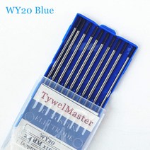 용접 텅스텐 전극 WT20 WC20 WL20 WL15 WZ8 WP WY20 WR20 E3 TIG 전극 TIG 용접봉, WY20 Blue|1.0mm|150mm