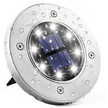 투비전스토어 충전식 태양열 정원 조명 야외 조경 태양광 야간 8 Led 스테인리스 스틸 600mah, [02] 1 Pack White, 02 1 Pack White