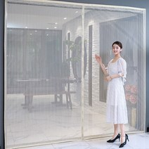 폴딩도어 방충망 큰 문 입구 대형 모기장 여름 홈 차고 도어 커튼 곤충 보호 마그네틱, b, 200x230cm