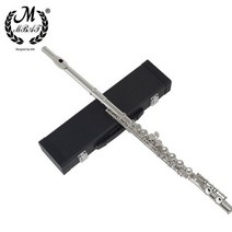 플룻 팬플룻 플루트 관악기 홀 톤 폐쇄 구멍 실버 도금 백동 목관 악기 가죽 케이스 천, 실버 플루트