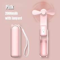샤오미 삼각대 무선 선풍기 실랭팬 181911 3 IN 1 핸드 팬 휴대용 USB 충전식 소형 포켓 팬 여성용 손전등 기능이있는 배터리 작동 팬 야외, 중국, 2000mAh 핑크