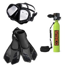 스쿠버미니산소통 산소통 미니산소통 Smaco 스쿠버 에어 탱크 다이빙 핀 스쿠버 다이빙 산소 실린더 장비 스노클링 오리발 수영 고글 스노클 세트 성인, A2