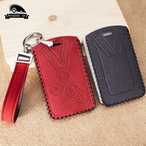 스웨이드 가죽 자동차 키 커버 4 버튼 케이스 Renault Clio Logan Megane 2 3 Koleos Scenic Card Key Ring Holder, [06] Red gray Silver rope, 06 Red gray Silver rope