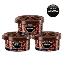 아로마카 차량용 방향제 오가닉 캔타입 3개입, 블랙 커피x3개