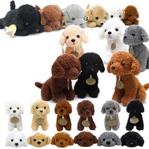 기프트앤돌 진짜 같은 리얼 토이푸들 애착 강아지 인형, 싯팅인형 브라운 25cm