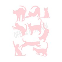 오피스왕국 고양이 cat10 그래픽 스티커, 핑크