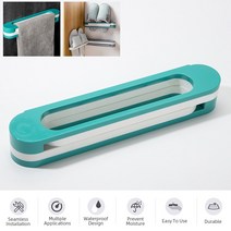 Foldable 4-in-one Self Adhesive Shoes Rack Multifunctional Wall-mounted Slipper Retractable Bathroom, [02] Blue-A