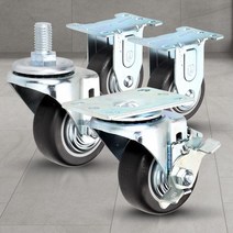 1+1 3인치 검정 고무바퀴 업소용핸드카 핸드카트 카트 운반카트 무빙카트, 1개, 경량용3인치검정고무바퀴(휠)