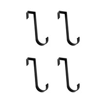 4pcs 목욕 후크 홀더 공간 알루미늄 온수 수건 레일 라디에이터 옷걸이 관형 수건 후크 샤워 문 후크 캐비닛 코트, 4pcs B Black