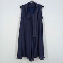 빈티지다온 스테파니 타이 링클 민소매 플레어원피스 딥네이비F