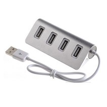 알루미늄 합금 확장 허브 USB2.0 소형 분배기 480 메가바이트/초 데이터 전송 과부하 보호 24BB, 한개옵션0