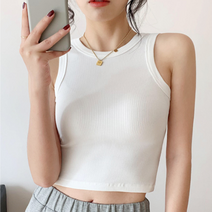 편안한 쿨 슬림핏 골지 스판 민소매 탱크탑