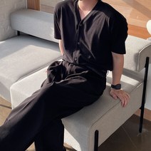 오버핏 얇은 니트 반팔 가디건 (4컬러) 여름 가을 검정 녹색 베이지 아이보리 브라운 남자