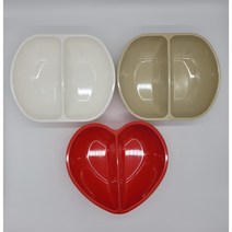 [짬짜면기/짬짜면기 하트] 가볍고 실용적인 짜장면 짬뽕 그릇 중국집 깨지지않는 멜라민접시, 짬짜면기 하트, 짬짜면기, 빨강, 1개