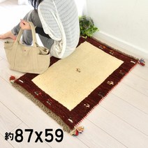 갸베 현관 매트 전통 손으로 짠 갸베 러그 매트 이란 울 100 % 약 87 × 59 IGB-2012-2864 선명한 초목 염색의 색조와 수제 따뜻한 러그 매트 바닥 따뜻한 핫 카펫 OK 화장실