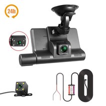 블랙박스 가성비대시 캠 자동차 DVR 카메라 4 인치 풀 HD 1296P 드라이브 비디오 레코더 등록기 보드 듀, 01 24H with rear camera_03 아무도