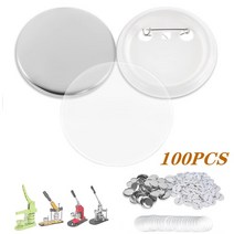 플라스틱/금속 빈 배지 핀 버튼 부품 메이커 프레스 기계용 100Pcs DIY 세트 25MM-75MM 용품, [01] Plastic Base 100Pcs