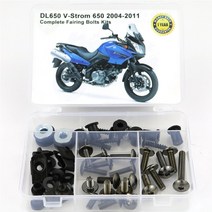 리터급 튜닝 디자인 커버 gp 순정스즈키 오토바이 완전 페어링 볼트 키트 DL650 V-Strom 2004-2011 용 차, 02 Titanium
