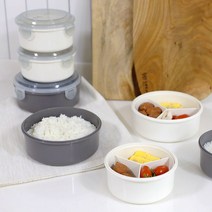 플라팜 밀폐 3칸 직장인도시락통 2P세트 냉동밥보관용기 반찬통, 소형(그레이1p+그레이1p)+더심플보냉백 완벽세트, 1set, 2P