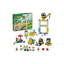 레고(LEGO) 듀프로 타워크레인 공사현장 탈것 미니 피규어 2세 이상용 장난감 10933