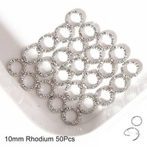 50Pcs 믹스 컬러 헤어 브레이드 Dreadlock 비즈 커프스 링 튜브 액세서리 오프닝 후프 서클 10-12mm 내부 구멍, [29] 10mm Rhodium 50Pcs