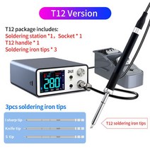 납땜기 JCID-Aixun T3A T3B 지능형 용접 스테이션 납땜 인두 T115 T245 T210 핸들 팁 BGA 수리 도구, [03] T3A T245 B Set, [02] 220V