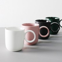 에라토 매일 매일 도자기 링 머그컵 370ml, 화이트(유광), 1개