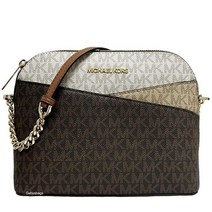 Michael Kors 가죽 크로스 돔 크로스보디 백 블랙 골드