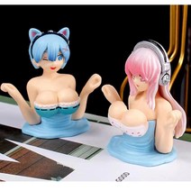 락모터스 자동차 흔들가슴 인형 가슴노호혼 흔들인형 오토바이 악세사리 피규어 대시보드, 흔들가슴인형(1번블랙헤어), 1개