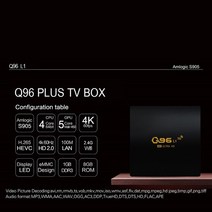 TV STICK HFES Q96 L1 TV 박스 4K 네트워크 셋톱 Wifi 쿼드 코어 1GB + 8GB 안드로이드 미디어 플레이어, 01 Black