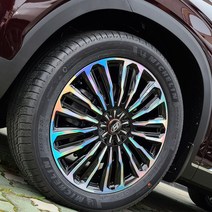 [JR SHOP] 펠리세이드 튜익스 휠 20인치 홀로그램 마스크 포인트 데칼 랩핑 스티커 자동차 용품, 2.유광화이트