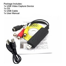 캡처 카드 보드 USB 20 VHS To DVD 컨버터 아날로그 비디오를 디지털 형식으로 변환 오디오 비디오 레코드 품질 PC 어댑터, Black, 01 Black